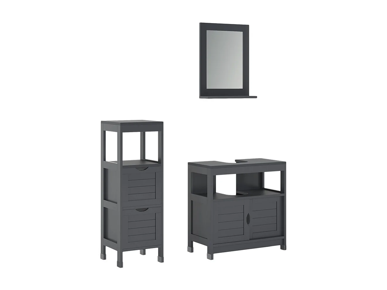 Set di mobili da bagno grigio 60x30x60 vilda