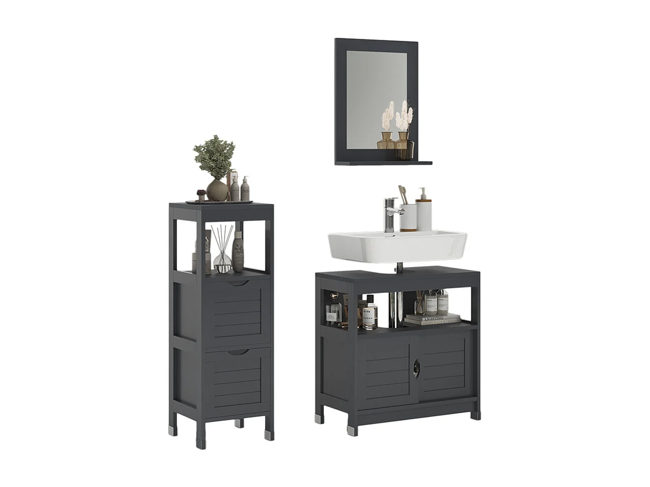 Meubles bain gris 60x30x60 vilda