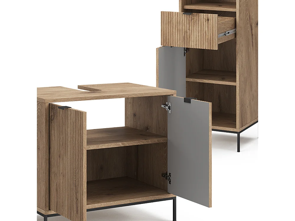 Meubles bain chêne viking 70x45x63 eliza