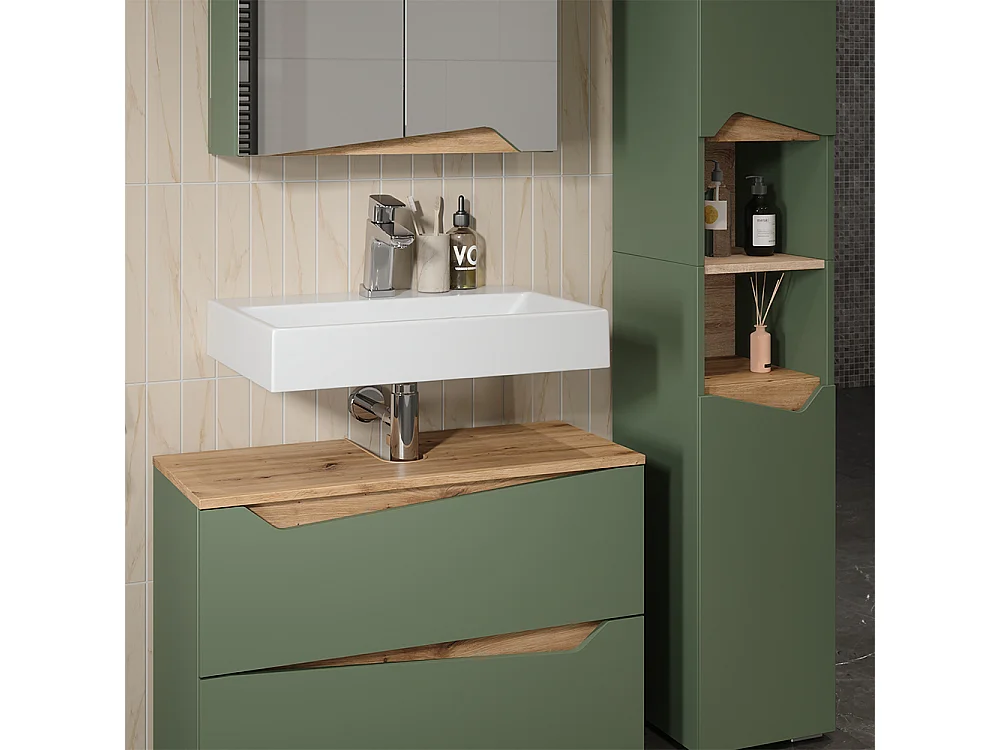 Badkamermeubelset groen/kunstzinnig 80x35x57.5 marelle