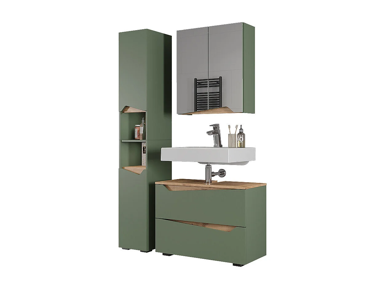 Badkamermeubelset groen/kunstzinnig 80x35x57.5 marelle