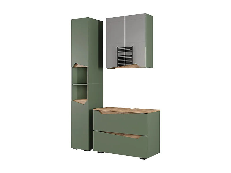 Meubles bain vert/artisan 80x35x57.5 marelle