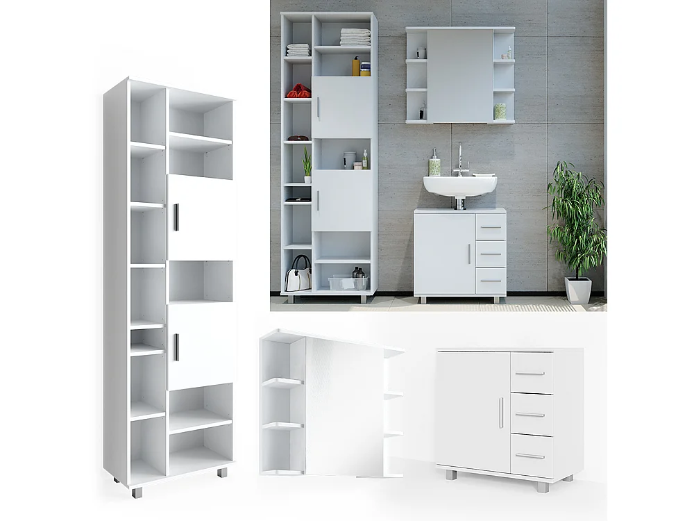 Set mobili bagno bianco 60x33x60.8 ilias