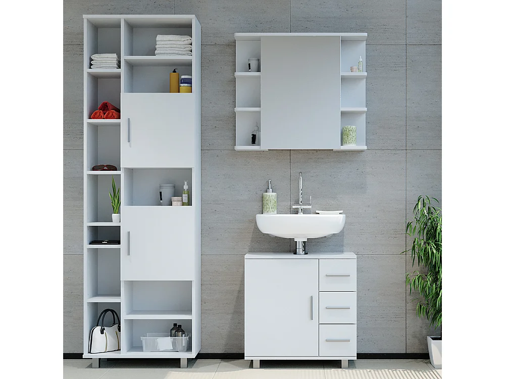 Meubles bain blanc 60x33x60.8 ilias