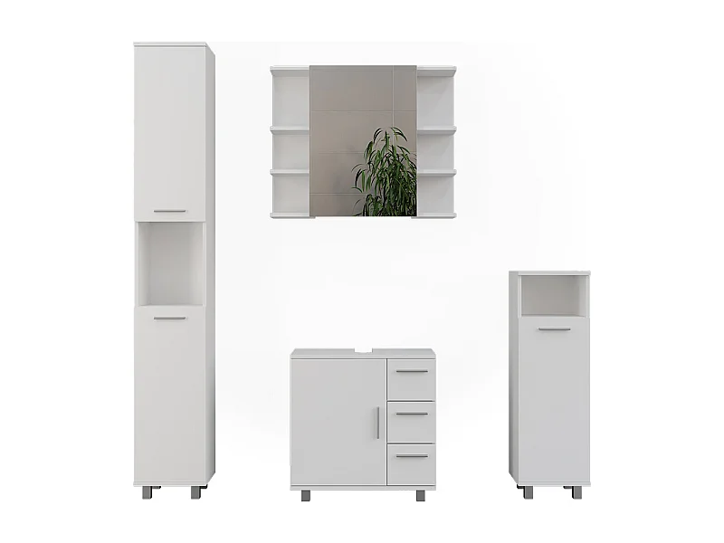 Set di mobili da bagno bianco 60.2x33x60.8 ilias