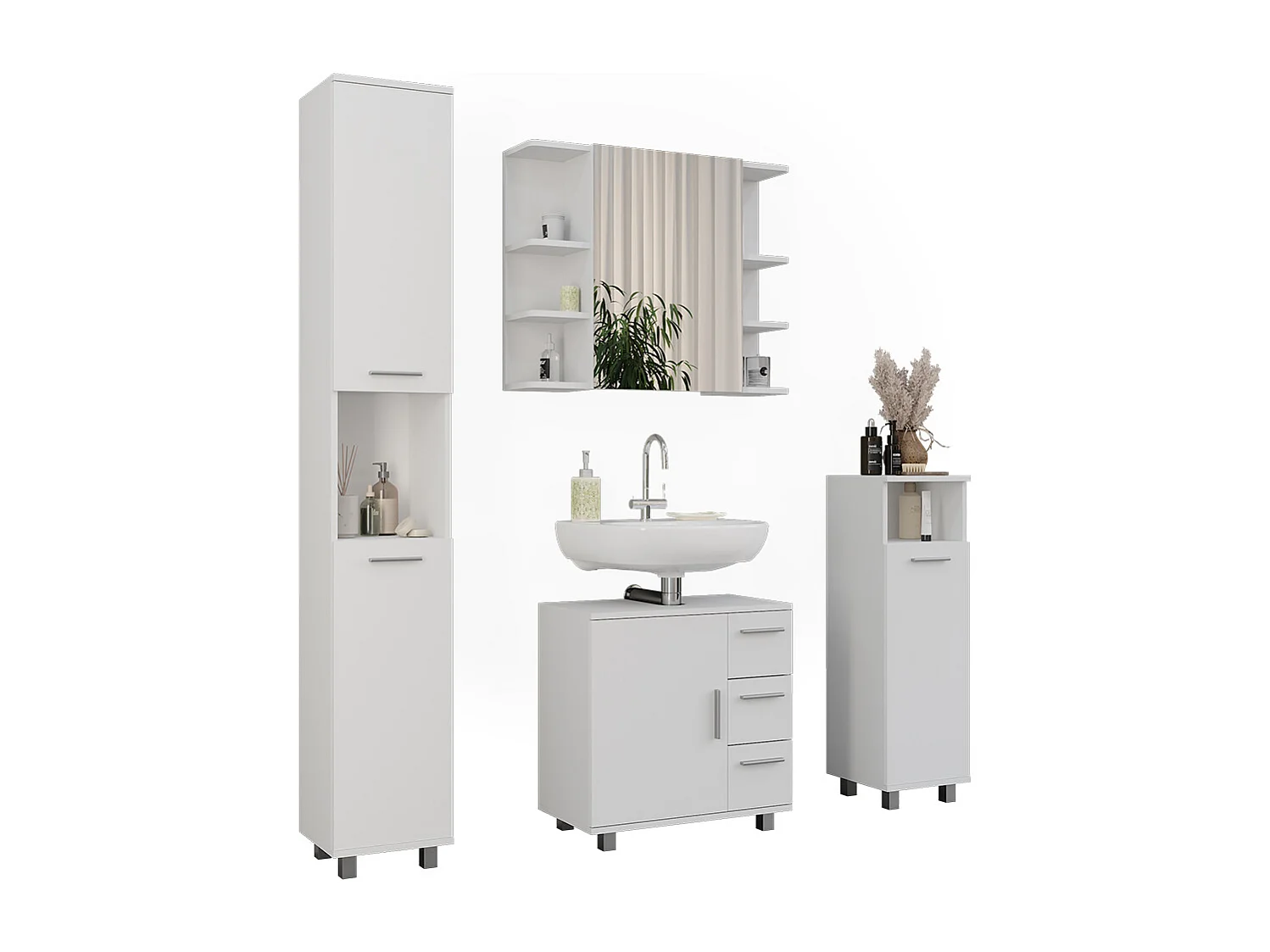 Meubles bain blanc 60.2x33x60.8 ilias