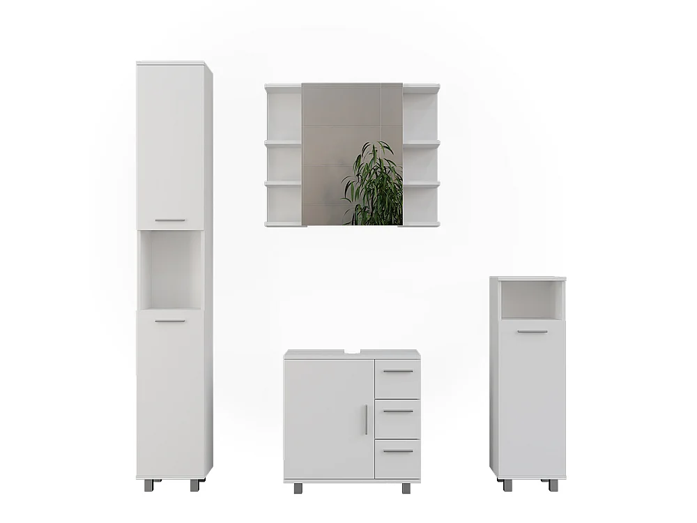 Set di mobili da bagno bianco 60.2x33x60.8 ilias