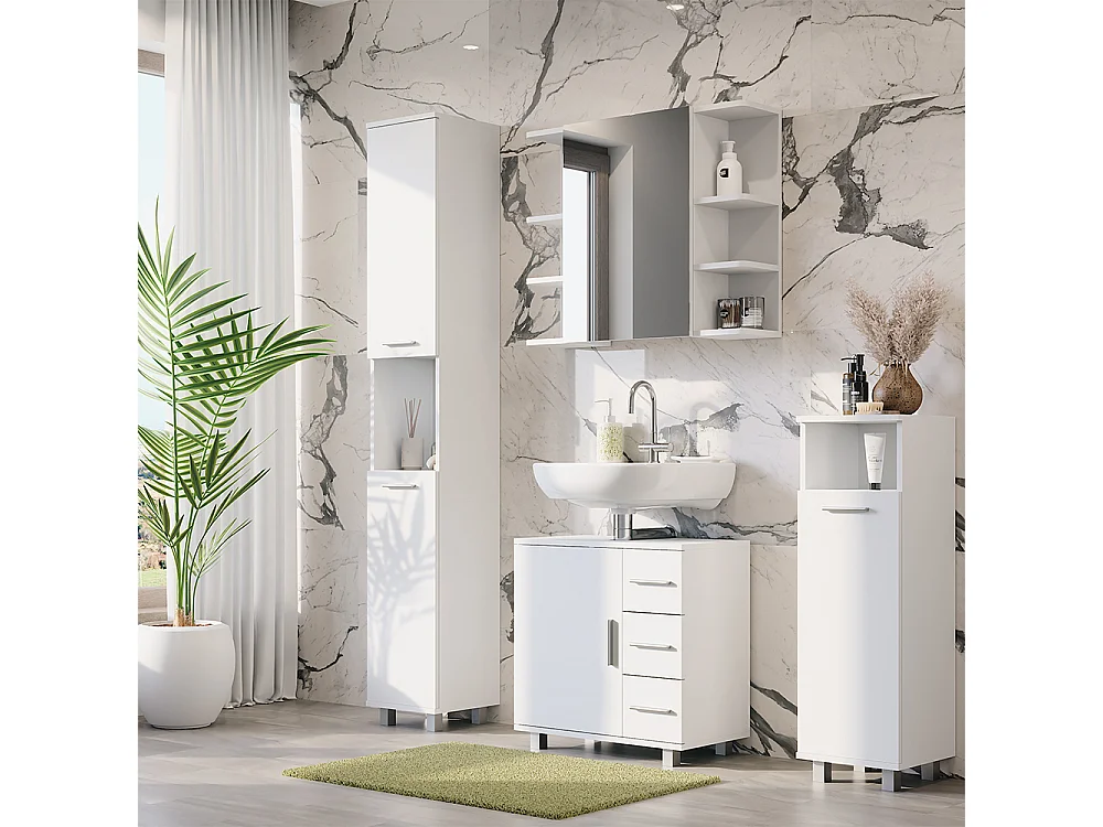 Set di mobili da bagno bianco 60.2x33x60.8 ilias
