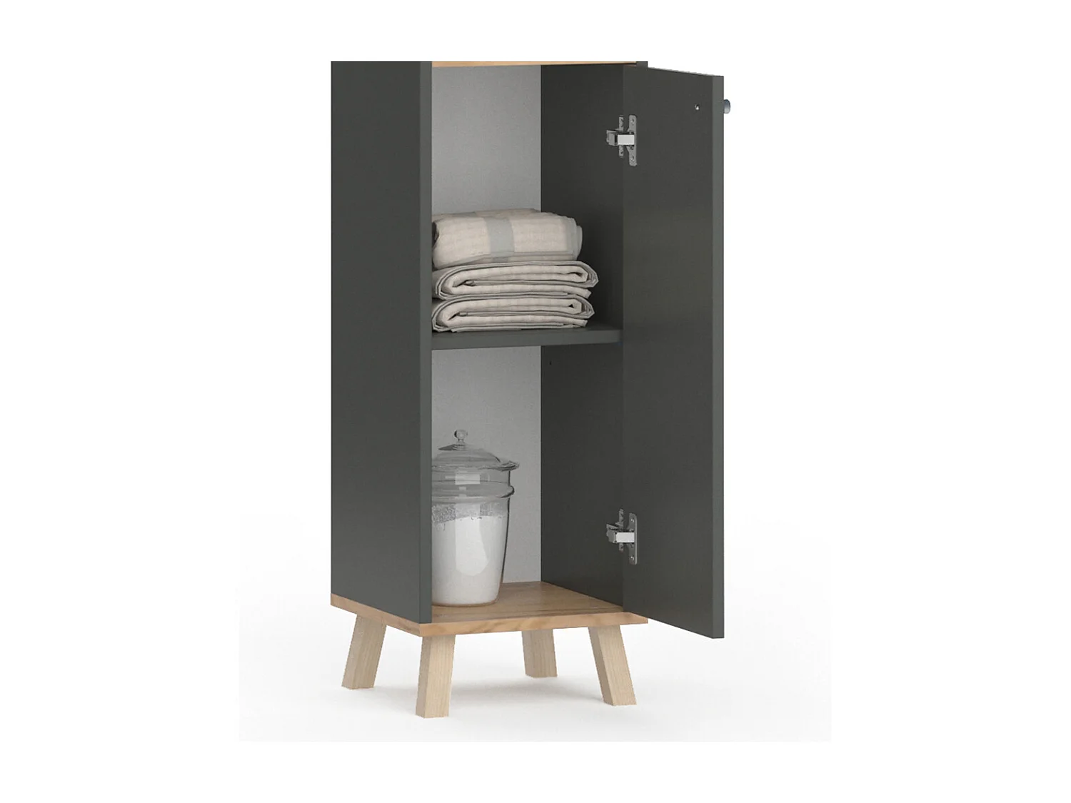 Set mobili bagno antracite 62x32x54 senyo