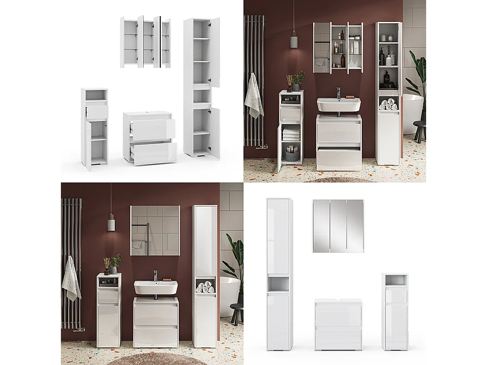 Set di mobili da bagno bianco 60x30x62 majest
