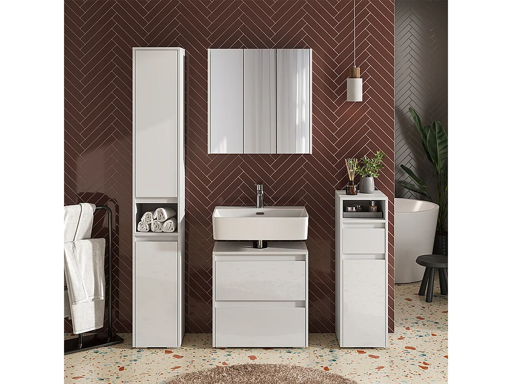 Badmöbel-Set weiß 60x30x62 majest