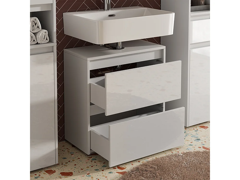 Badmöbel-Set weiß 60x30x62 majest