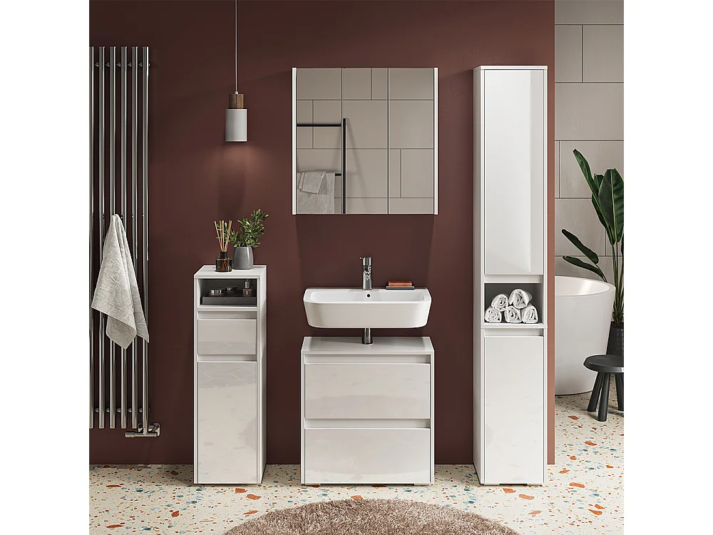 Meubles bain blanc 60x30x62 majest