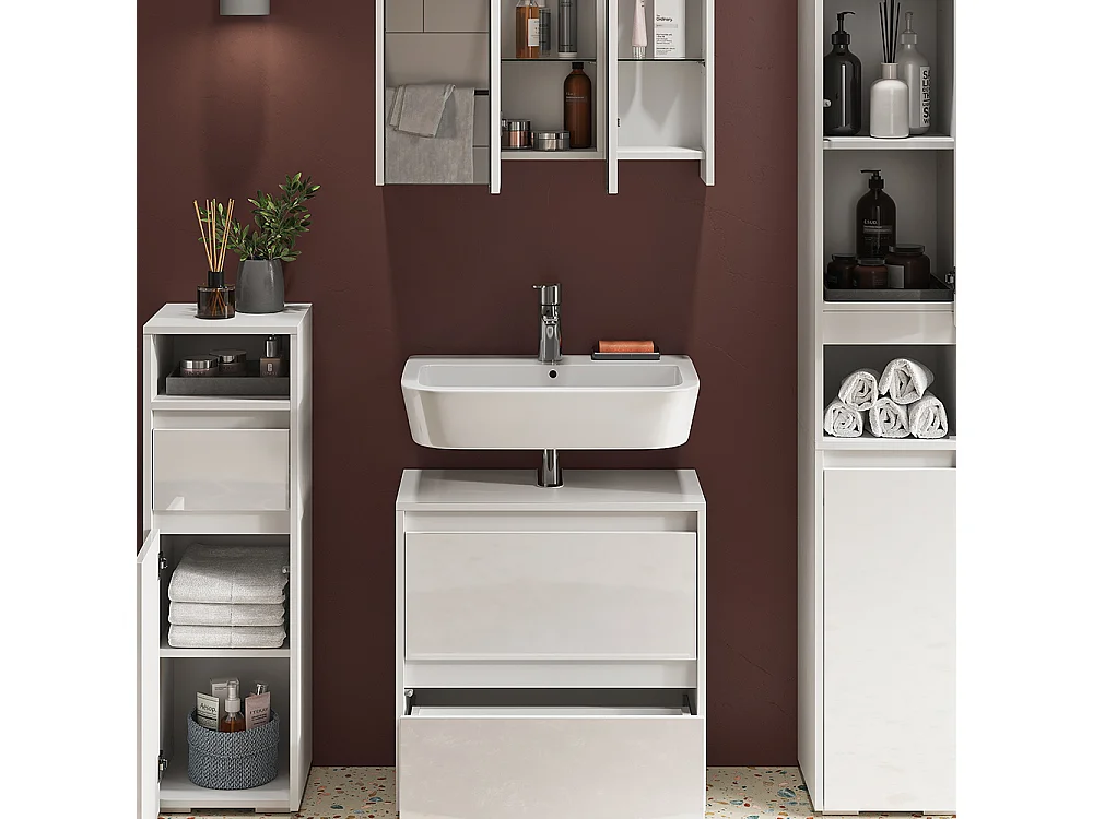 Meubles bain blanc 60x30x62 majest