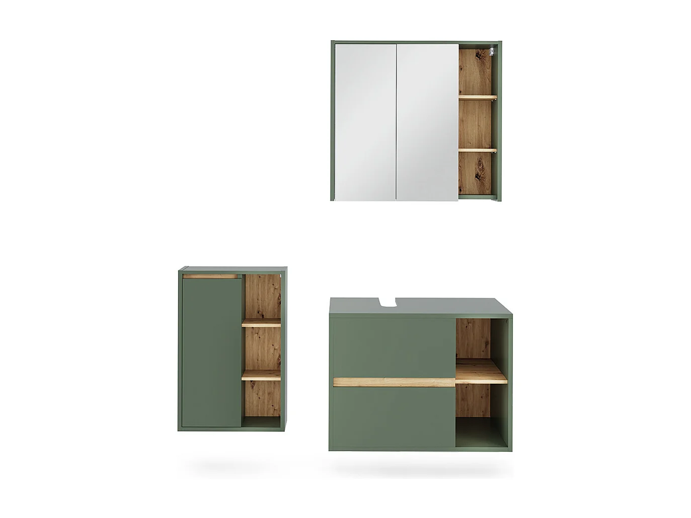 Ensemble de meubles de salle de bains vert/artisan 80x46x60 viola