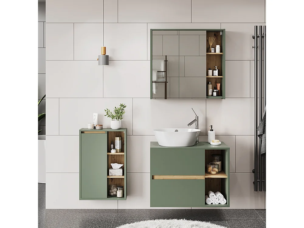 Ensemble de meubles de salle de bains vert/artisan 80x46x60 viola