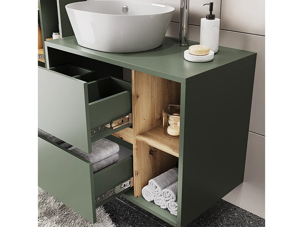 Ensemble de meubles de salle de bains vert/artisan 80x46x60 viola