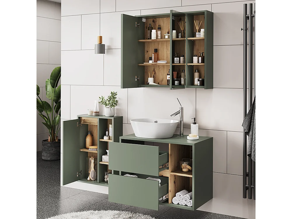 Ensemble de meubles de salle de bains vert/artisan 80x46x60 viola
