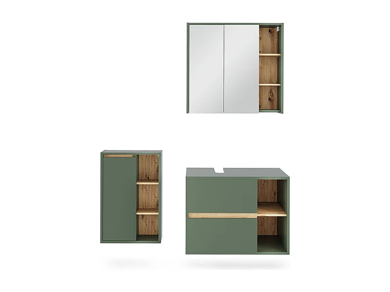 Ensemble de meubles de salle de bains vert/artisan 80x46x60 viola