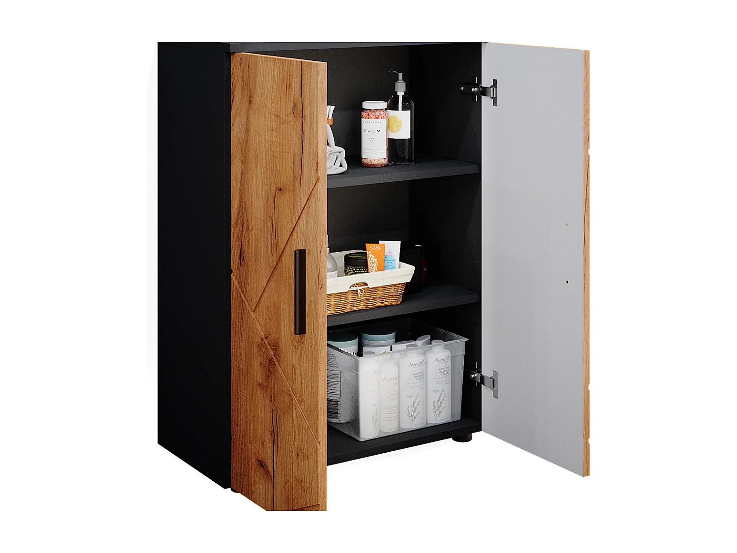 Set di mobili da bagno quercia dorata/antracite 60x30x81 irma