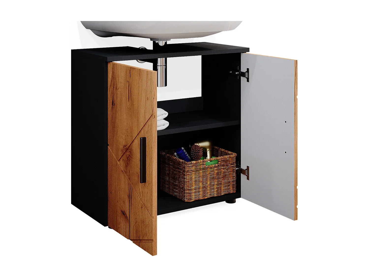 Set di mobili da bagno quercia dorata/antracite 60x30x81 irma