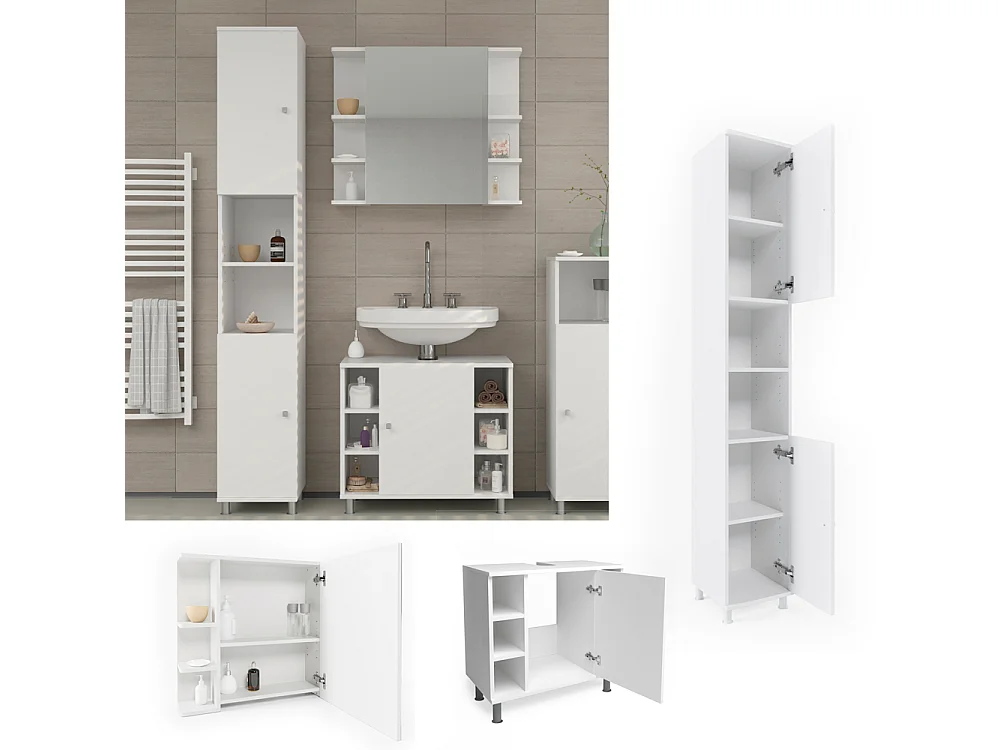 Set mobili bagno bianco 60x32x54 fynn