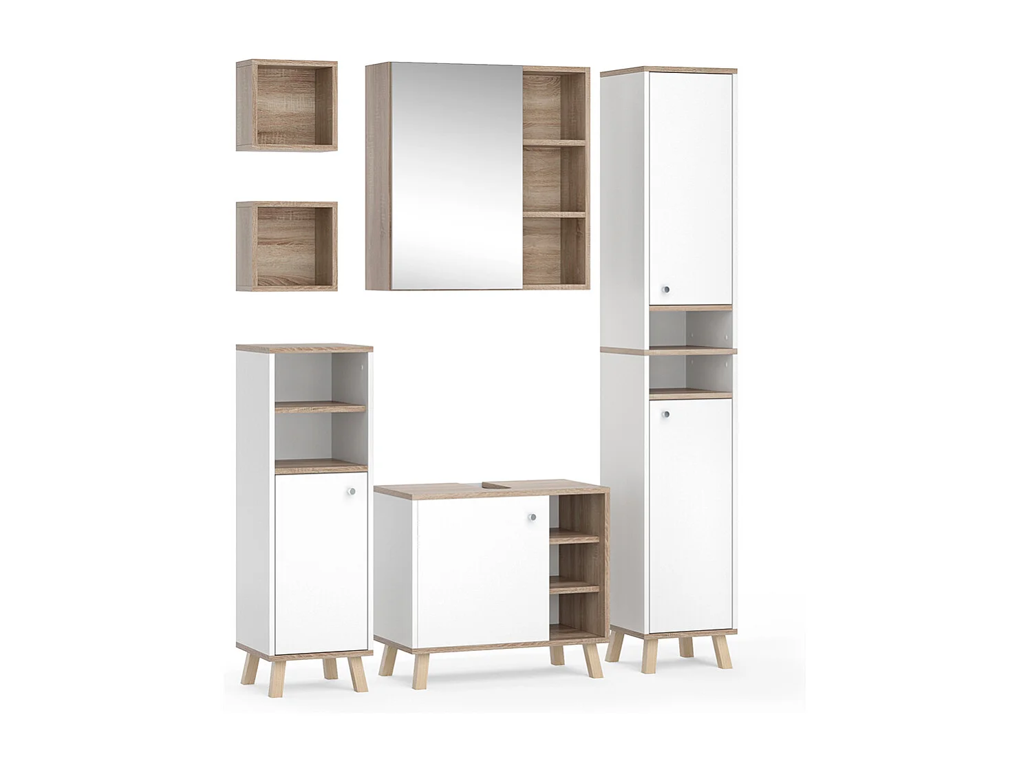 Set mobili bagno bianco 62x32x54 senyo