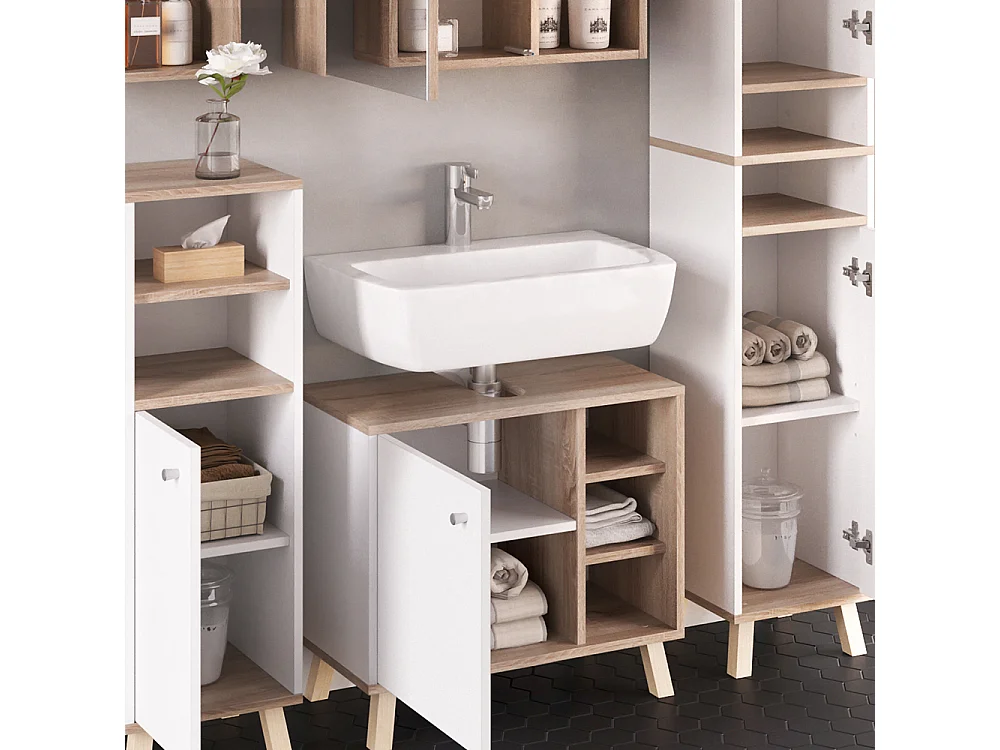 Meubles bain blanc 62x32x54 senyo