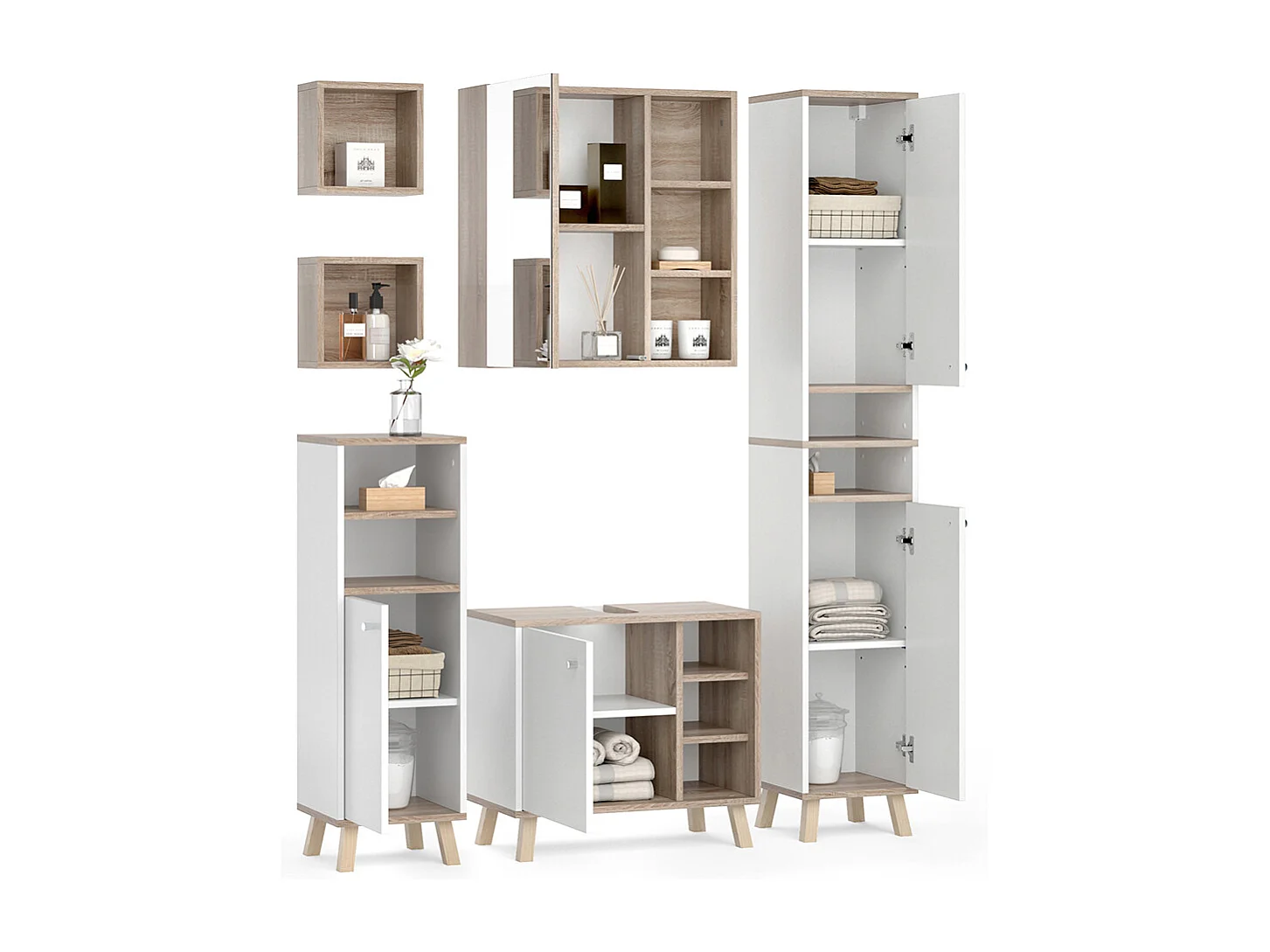 Meubles bain blanc 62x32x54 senyo