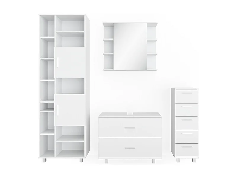 Set mobili bagno bianco 80.2x33x60.8 ilias