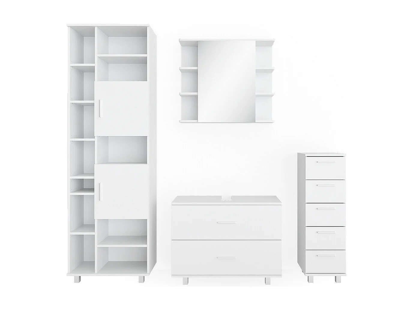 Set mobili bagno bianco 80.2x33x60.8 ilias
