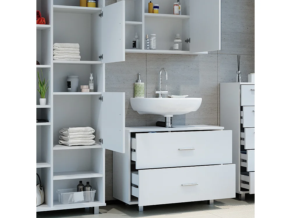 Set mobili bagno bianco 80.2x33x60.8 ilias