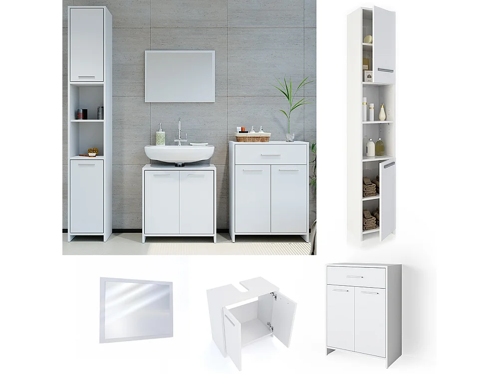 Conjunto de muebles de baño blanco 58x33x60 kiko