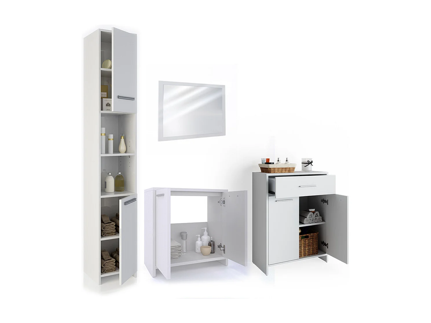Conjunto de muebles de baño blanco 58x33x60 kiko