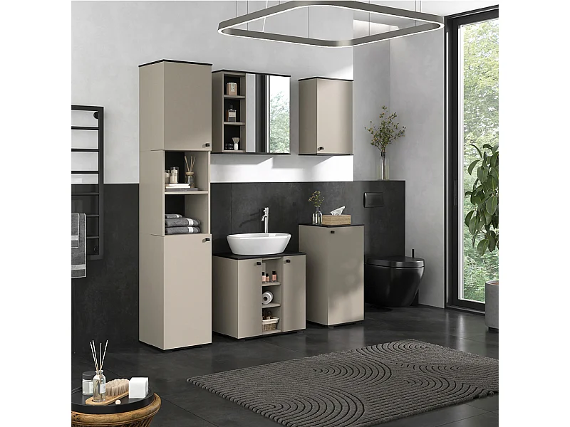 Meubles bain grège 60x37x59 joli