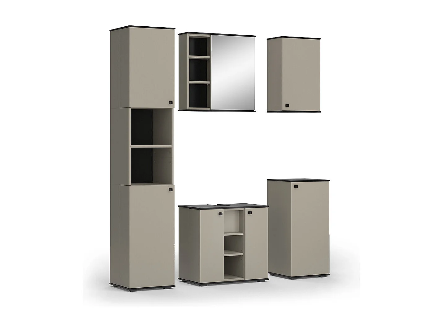 Meubles bain grège 60x37x59 joli