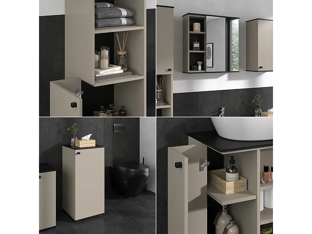 Meubles bain grège 60x37x59 joli