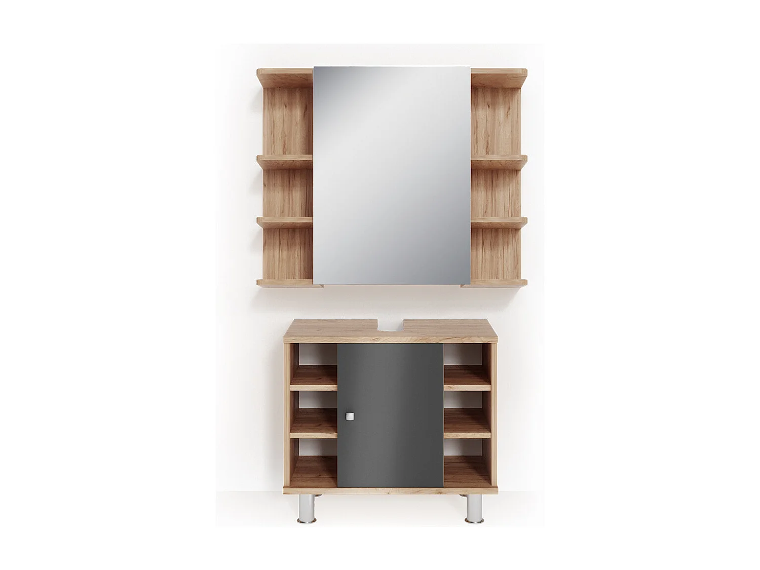 Badkamermeubel set eiken 60x32x54 fynn