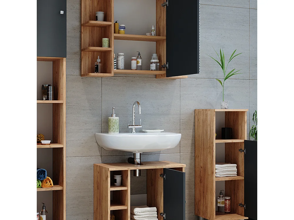 Badkamermeubel set eiken 60x32x54 fynn