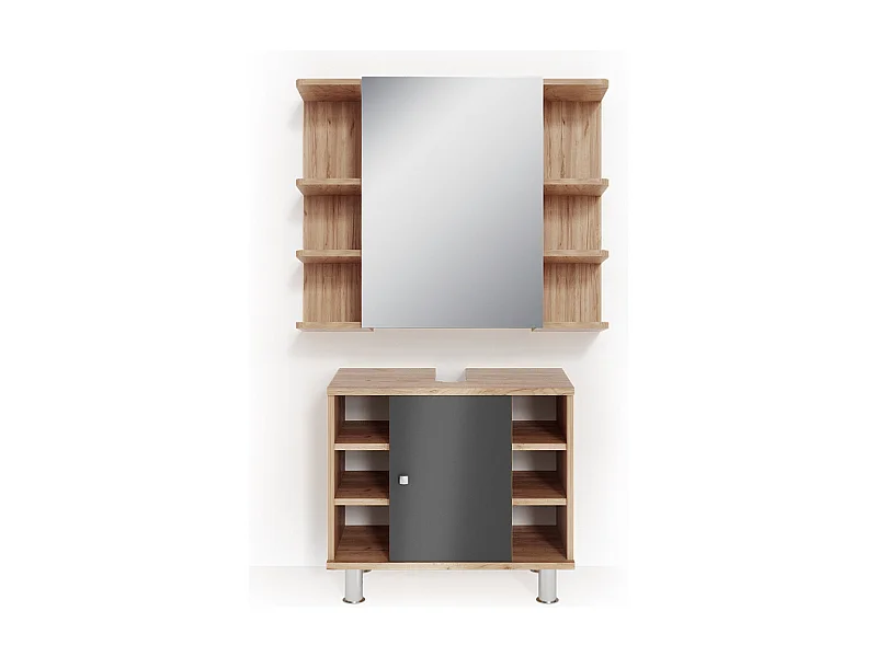 Badkamermeubel set eiken 60x32x54 fynn