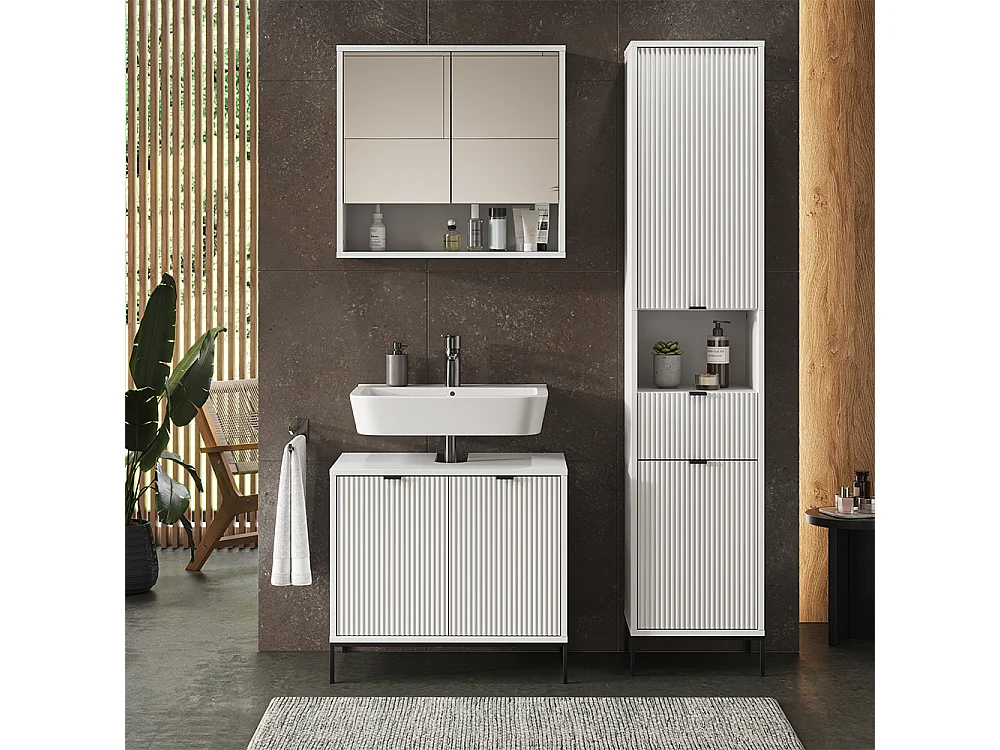 Set di mobili per il bagno  bianco 70x45x63 eliza