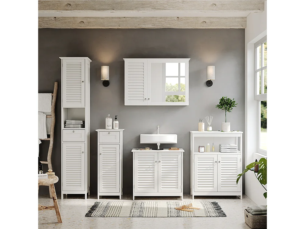 Meubles bain blanc 60x35x58 riad