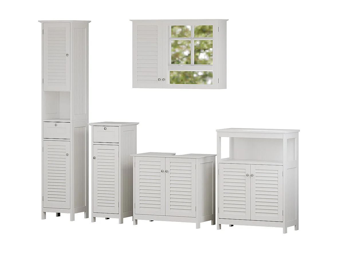 Meubles bain blanc 60x35x58 riad