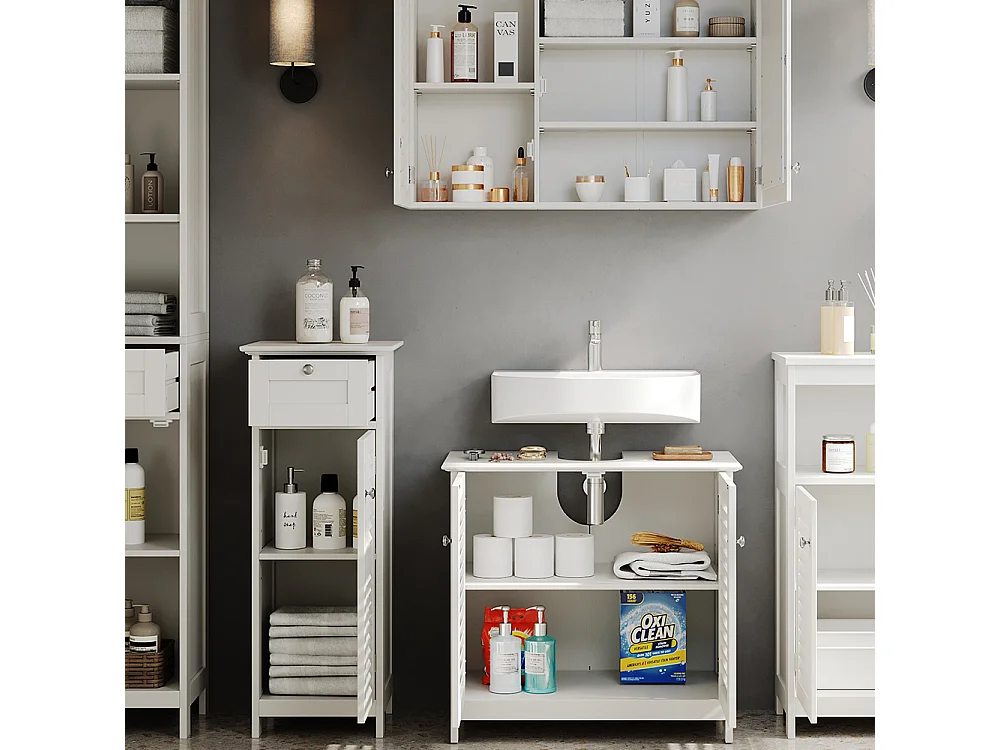 Meubles bain blanc 60x35x58 riad