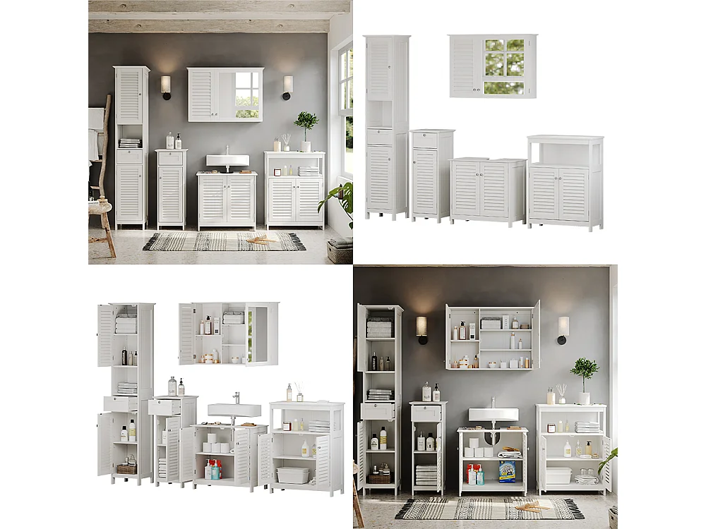 Meubles bain blanc 60x35x58 riad