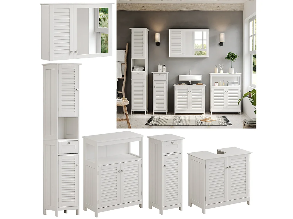 Badrumsmöbelset vit 60x35x58 riad
