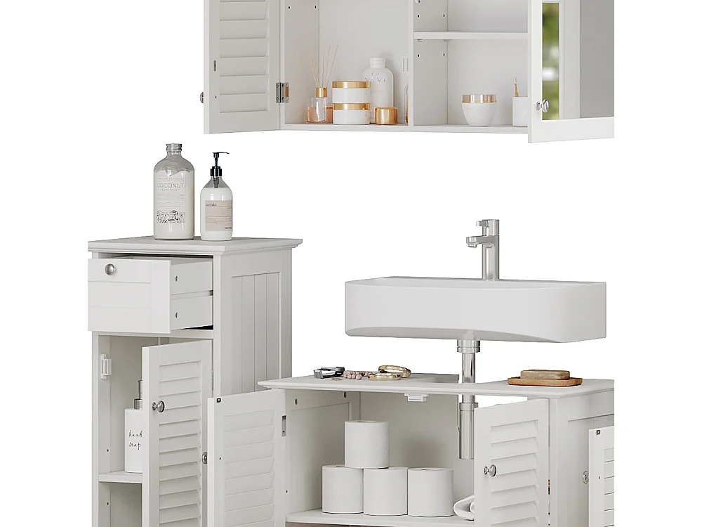 Badrumsmöbelset vit 60x35x58 riad
