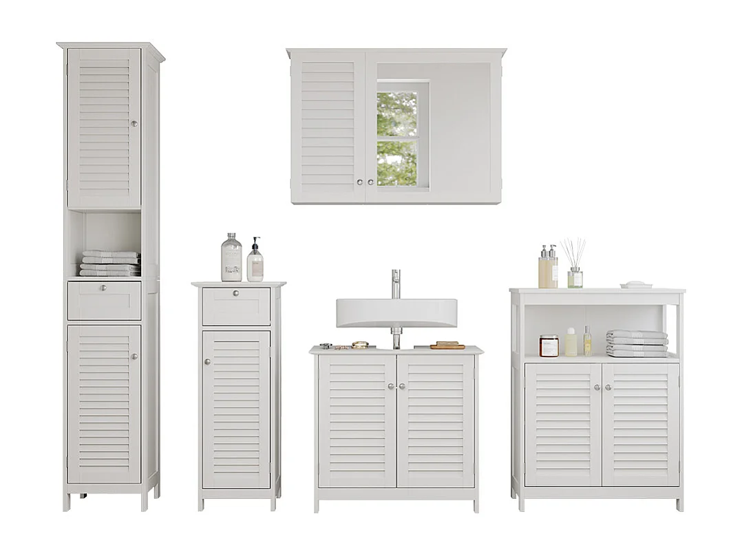 Badrumsmöbelset vit 60x35x58 riad