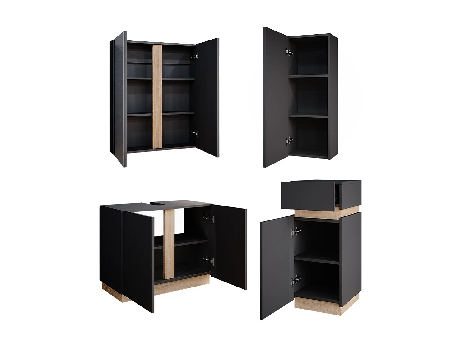 Set di mobili da bagno antracite 70x34x55 gloria