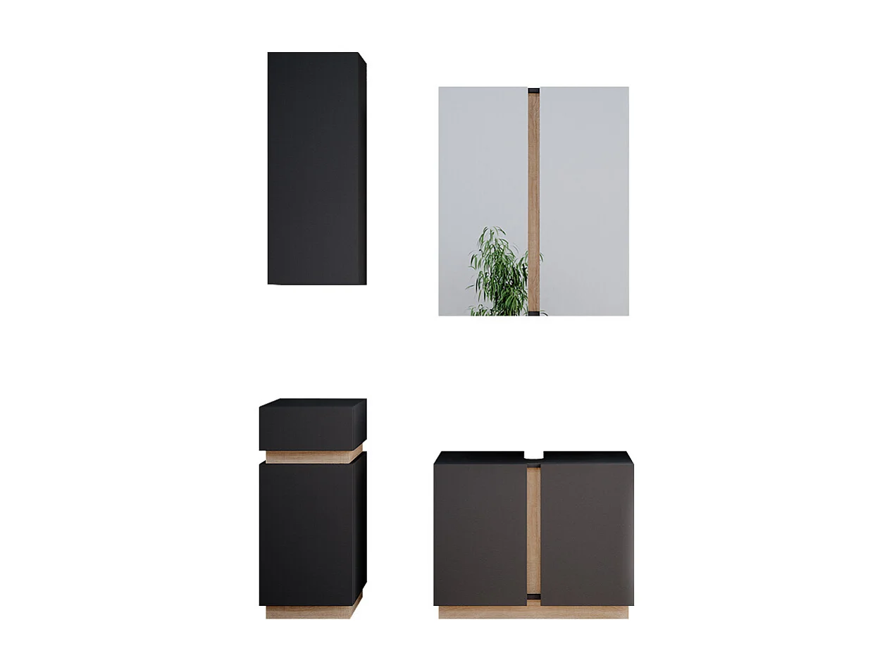 Meubles bain anthracite 70x34x55 gloria